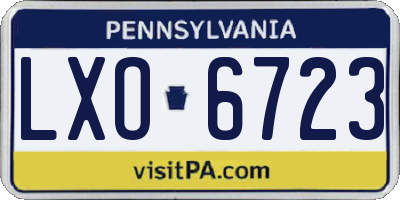PA license plate LXO6723