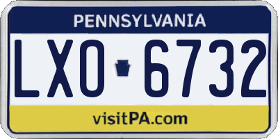 PA license plate LXO6732