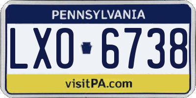 PA license plate LXO6738
