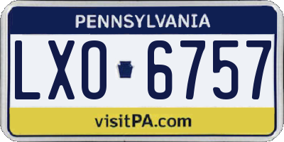 PA license plate LXO6757