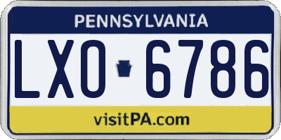 PA license plate LXO6786