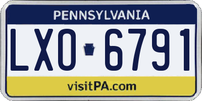 PA license plate LXO6791