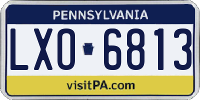 PA license plate LXO6813