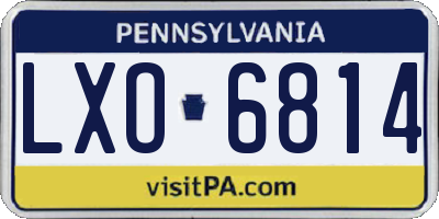 PA license plate LXO6814