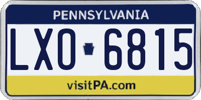 PA license plate LXO6815