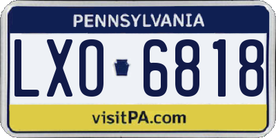 PA license plate LXO6818