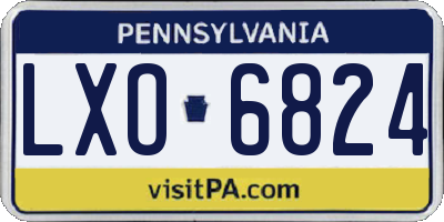 PA license plate LXO6824