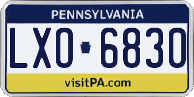 PA license plate LXO6830