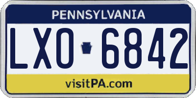 PA license plate LXO6842
