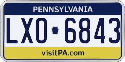 PA license plate LXO6843