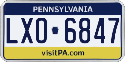 PA license plate LXO6847