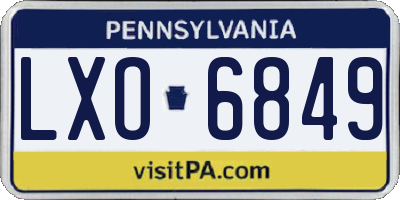 PA license plate LXO6849