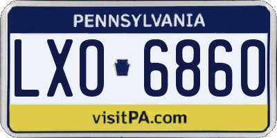 PA license plate LXO6860