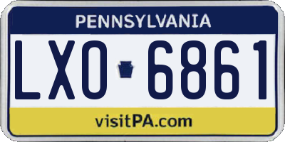 PA license plate LXO6861