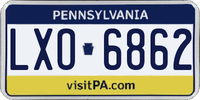 PA license plate LXO6862