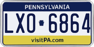 PA license plate LXO6864