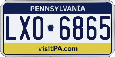 PA license plate LXO6865
