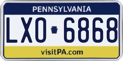 PA license plate LXO6868