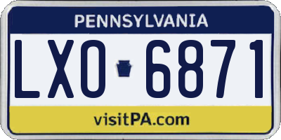 PA license plate LXO6871