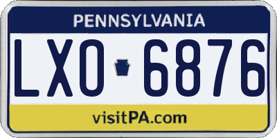 PA license plate LXO6876