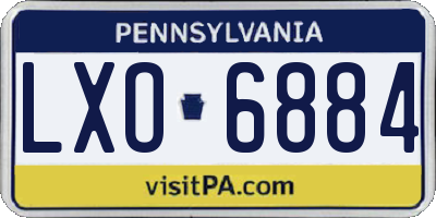 PA license plate LXO6884