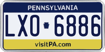 PA license plate LXO6886