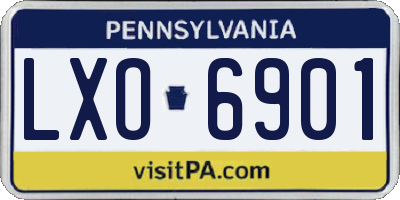 PA license plate LXO6901