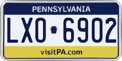 PA license plate LXO6902