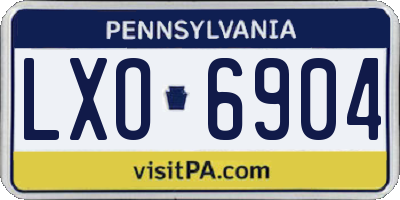 PA license plate LXO6904