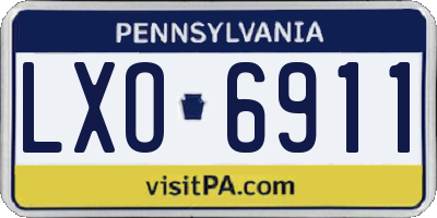 PA license plate LXO6911