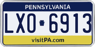PA license plate LXO6913