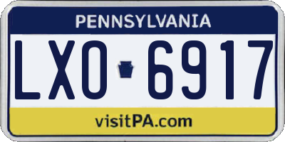 PA license plate LXO6917