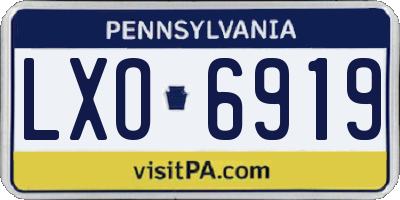 PA license plate LXO6919