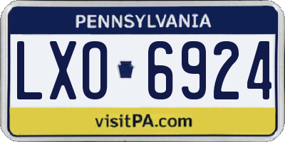 PA license plate LXO6924