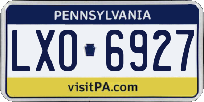 PA license plate LXO6927