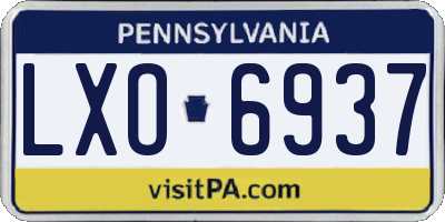 PA license plate LXO6937