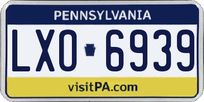 PA license plate LXO6939