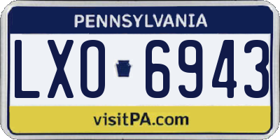 PA license plate LXO6943