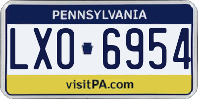 PA license plate LXO6954