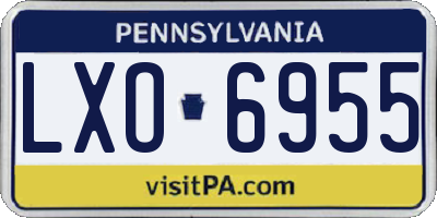 PA license plate LXO6955