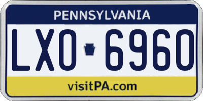 PA license plate LXO6960