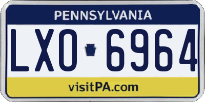 PA license plate LXO6964
