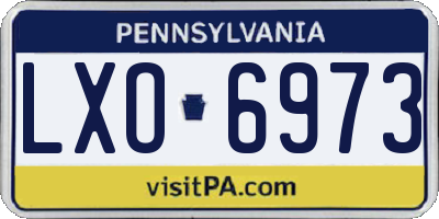 PA license plate LXO6973