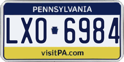 PA license plate LXO6984