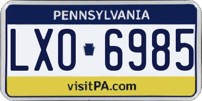 PA license plate LXO6985