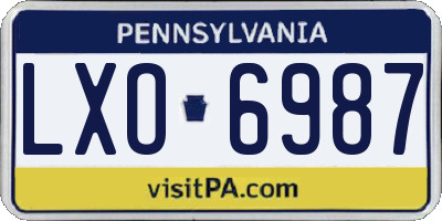 PA license plate LXO6987