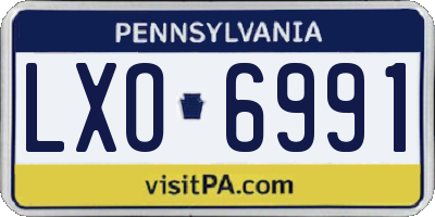 PA license plate LXO6991