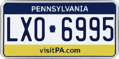 PA license plate LXO6995