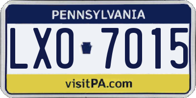 PA license plate LXO7015