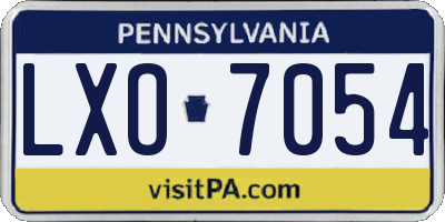 PA license plate LXO7054